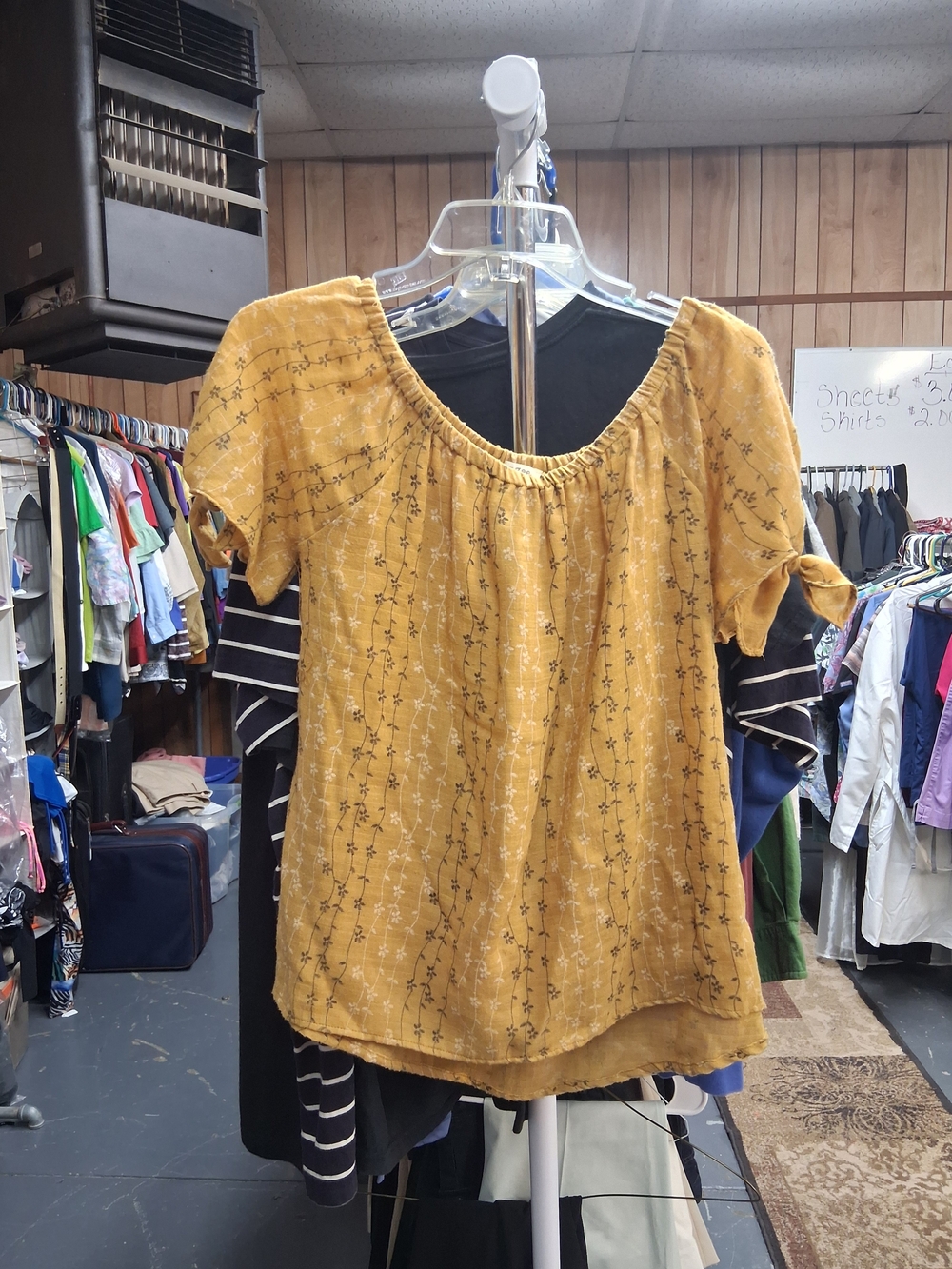 Mustard Floral Peasant Top - Women's Casual Blouse